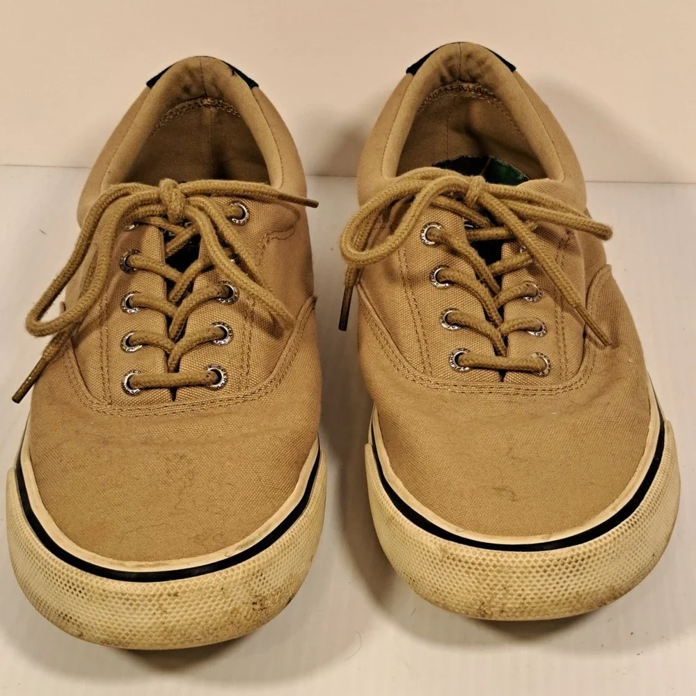 Sperry Top-Sider Striper II CVO Tan Canvas Sneakers Mens 13 STS21430 Khaki Shoe